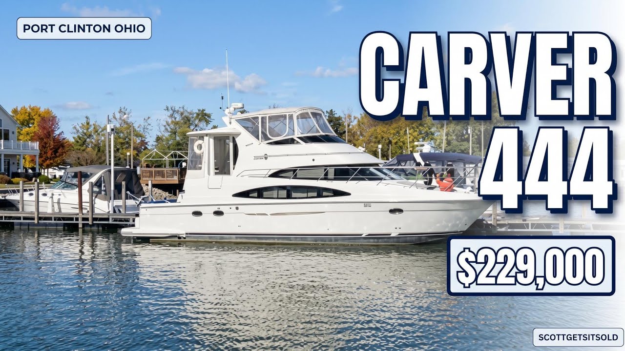 2004 444 Carver Cockpit Motoryacht $229,000 Port Clinton Ohio Contact Scott Gregory 313 530 0029