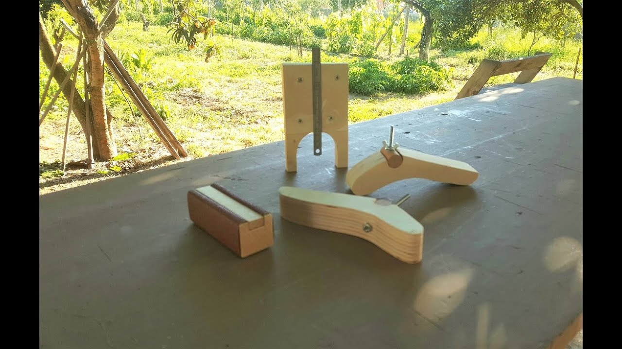 Tre wood tool fai da te, per bloccare, levigare e misurare