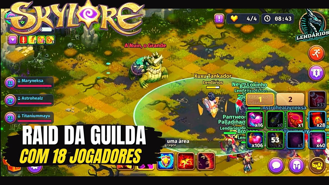 Skylore丨Fazendo a RAID da guilda com 18 players
