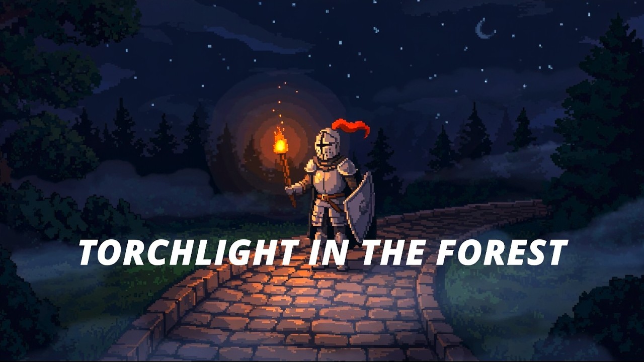 🌲 Walk Through Time: Experience a Medieval Night's Calm 🌜| Soft Piano & Relaxing  Forest Ambience
