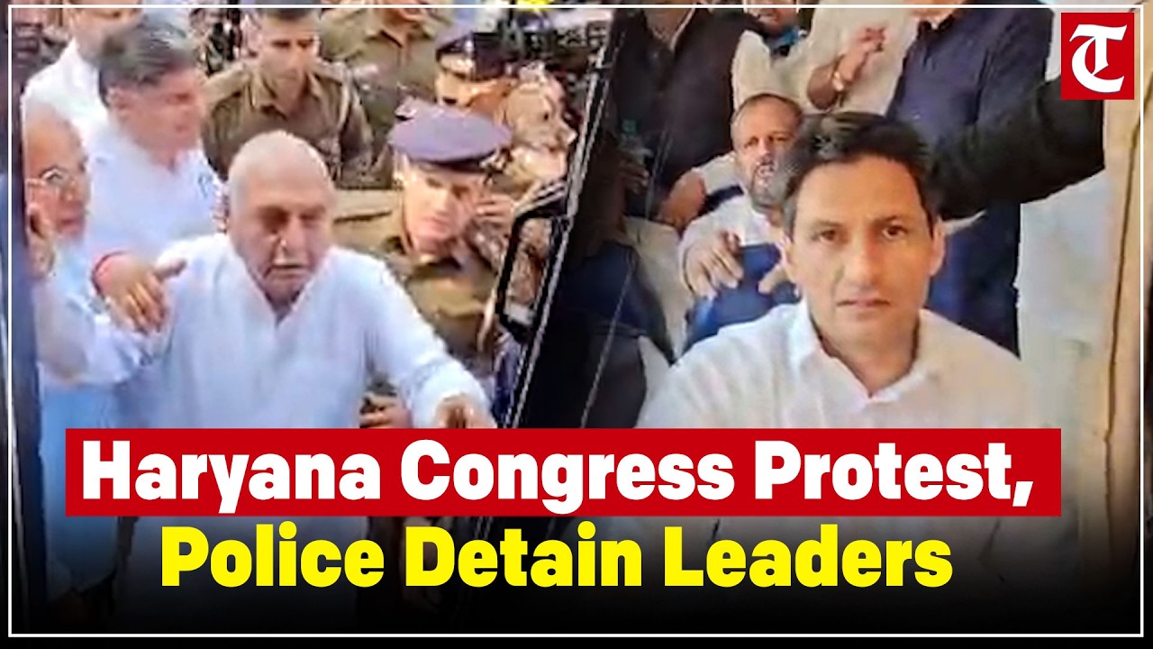 Haryana Congress Protest in Chandigarh; Leaders React, Police Detain Demonstrators