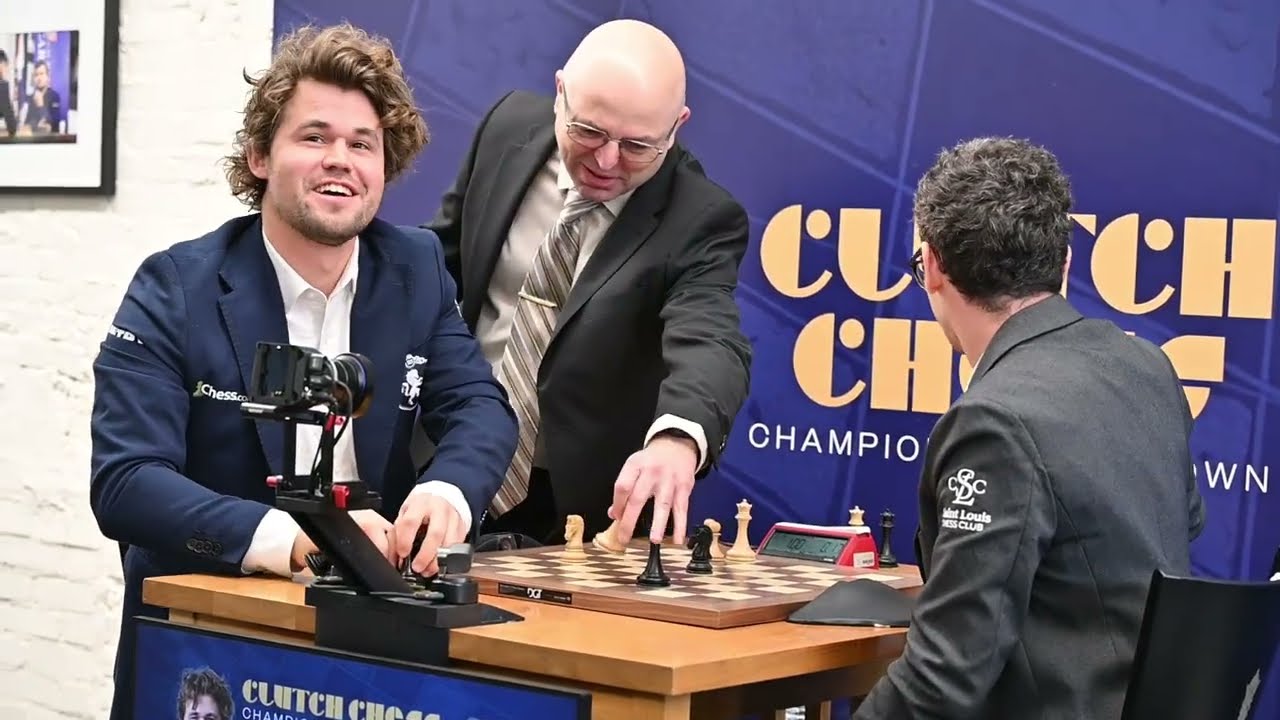 Magnus Carlsen & Fabiano Caruana draw game one of Clutch Chess
