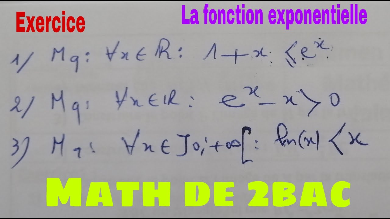 la fonction exponentielle.....demontrer un inegalité en utilisant le variations d'une fonctions
