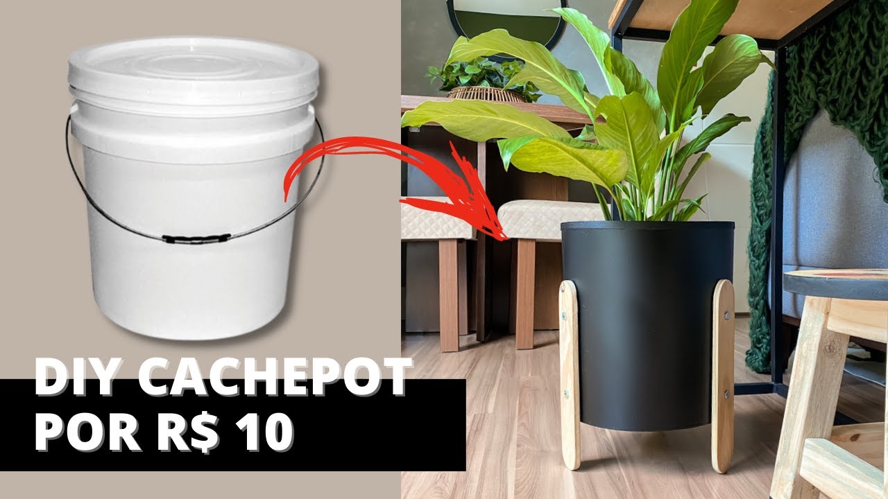 DIY CACHEPOT DE LUXO FEITO COM BALDE | FAÇA E VENDA!
