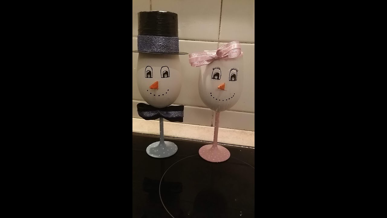 ❄⛄🍷Bicchieri decorati in pupazzi di neve⛄🍷❄