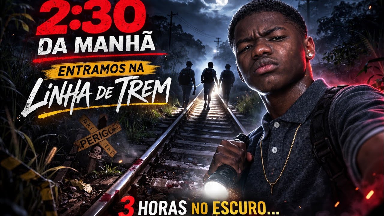 EXPLORAMOS UMA LINHA DE TREM ÀS 2:30 DA MANHÃ🔥 (não é pra todos)