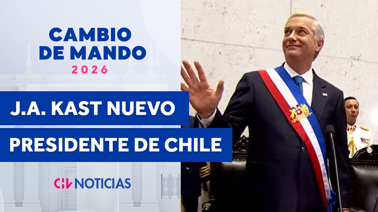 EL MOMENTO en que José Antonio Kast recibe banda presidencial y asume como Presidente de Chile