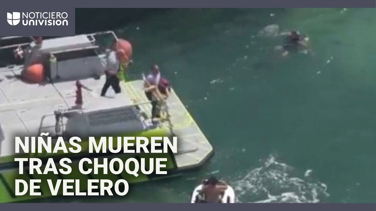 El dramático momento en que una barcaza choca con un velero en Miami: al menos dos niñas murieron