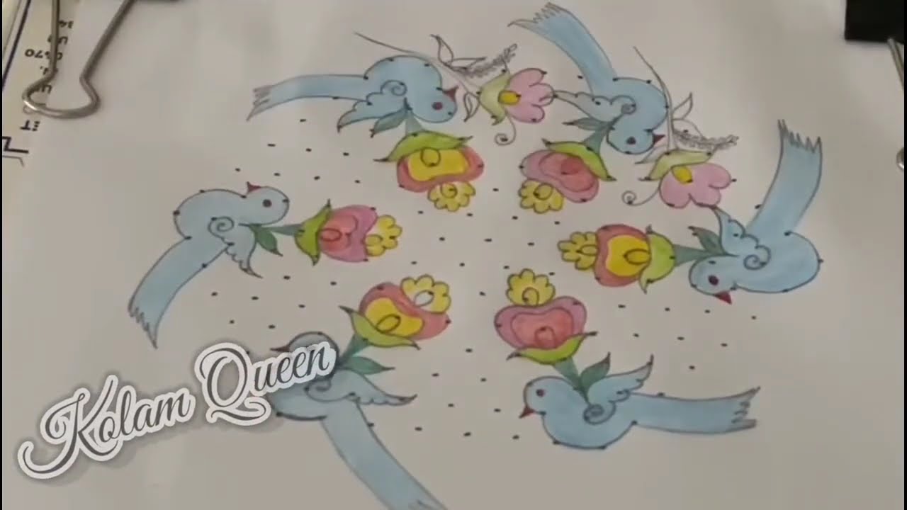 Bird Kolam, Flower Kolam, Poo Kolam, Margazhi Kolam |Kolam Queen