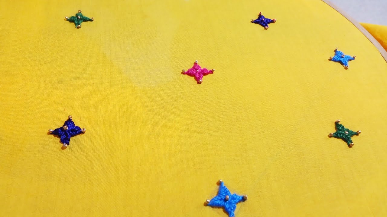 Hand embroidery butis for all over dress/kurti #HandEmbroidery #HandEnbroideryUsingNormalNeedle