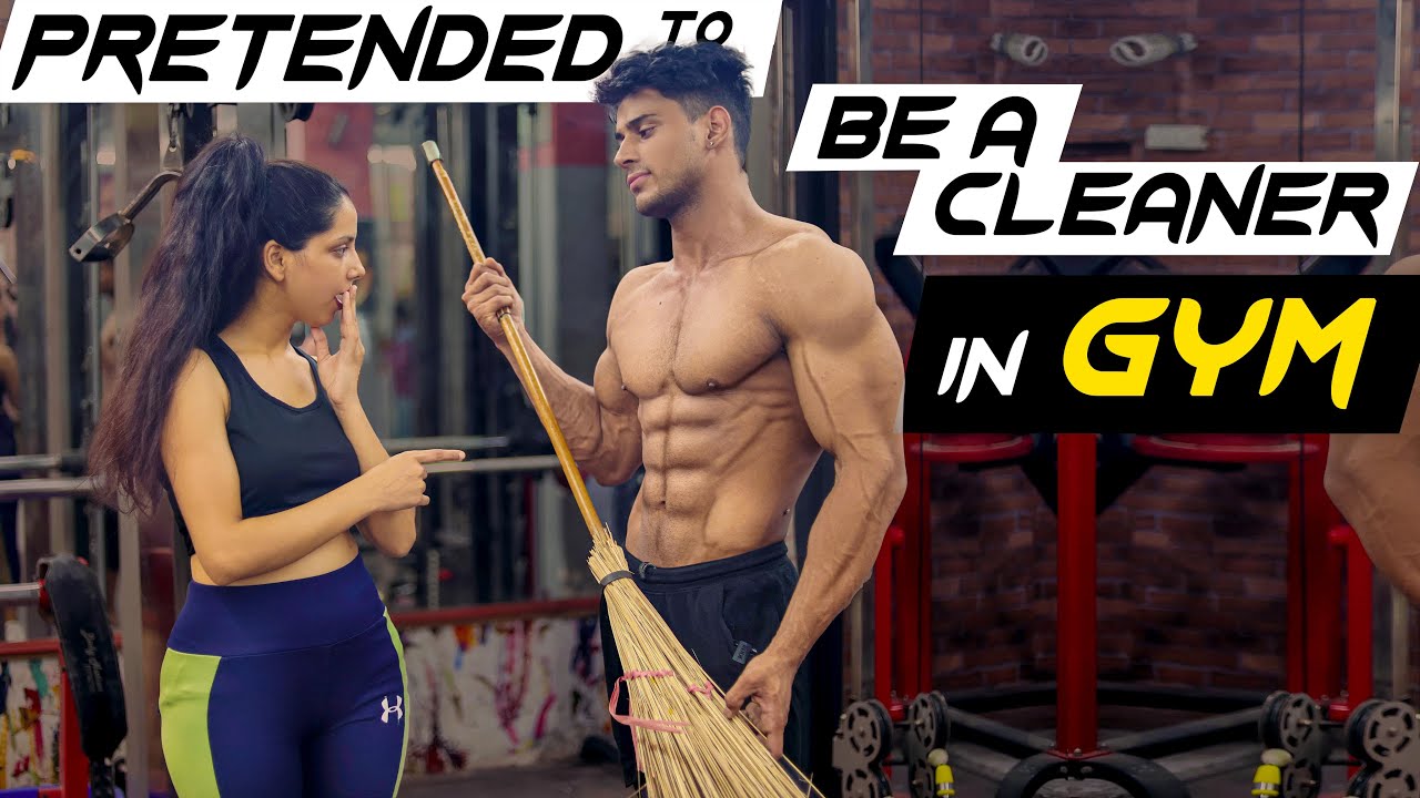 Pretended To Be A Gym Cleaner In Front of A Hot Girl 🔥💪🏼 || FitManjeet