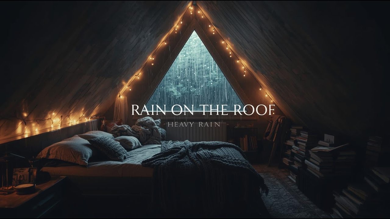 Rain on the Roof 🌧️ Heavy Rain Sounds for Sleep & Study inside Attic