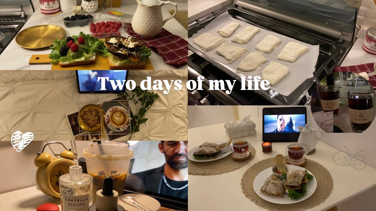  اقضوا يومين معي🌷| طريقة عمل الشيباتا 🥖، نظامي الهادي ،فطورات لذيذة 🍞🥑، فقرة القهوة الي وحشتكم