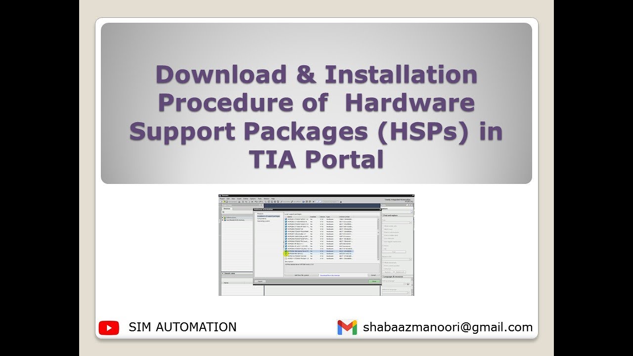 TIA Portal: Downloading & Installing Hardware Support Packages (HSPs) #tutorial by @simautomation