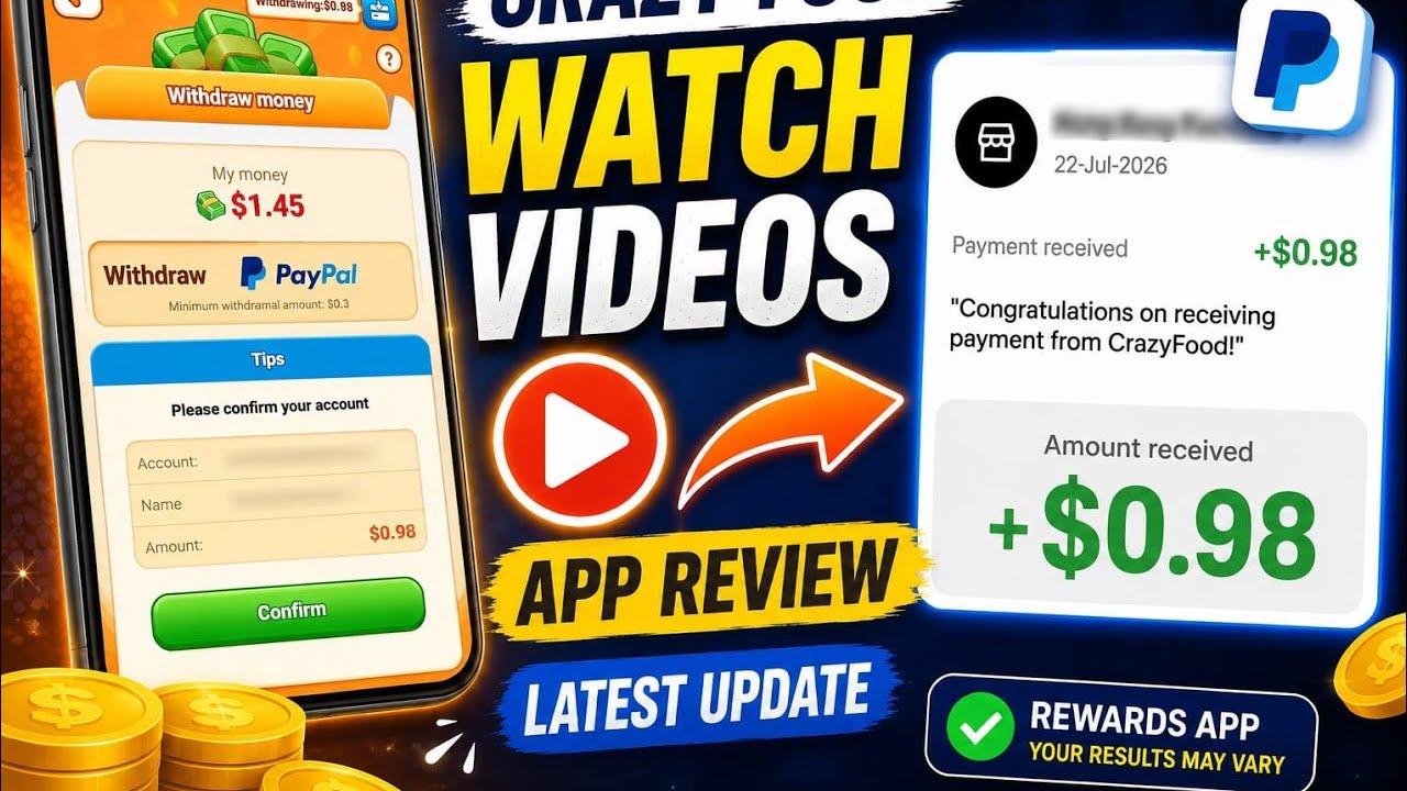  PayPal Earning Apps 2026 | Paypal Earning Apps | PayPal Games That Pay Real money | Crazy Food App