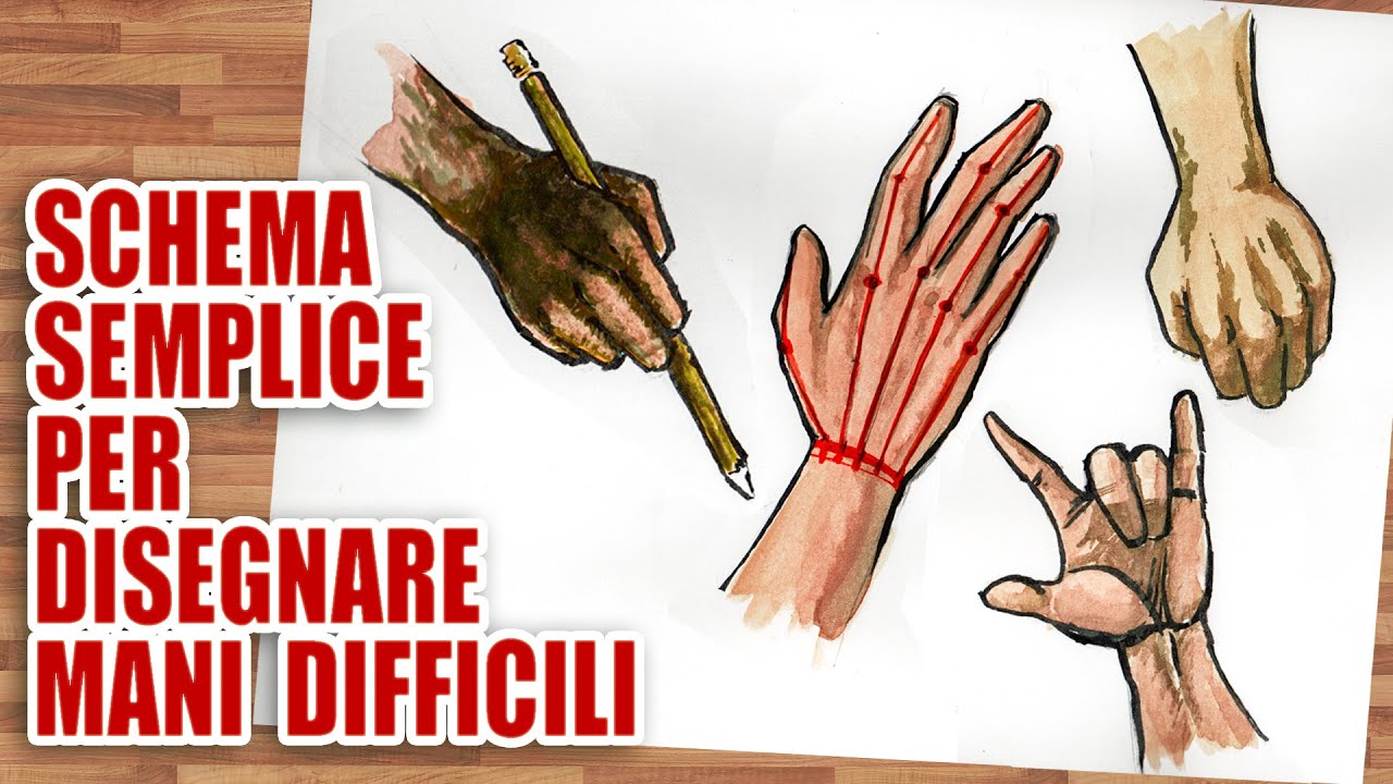 Schema semplice per disegnare mani difficili