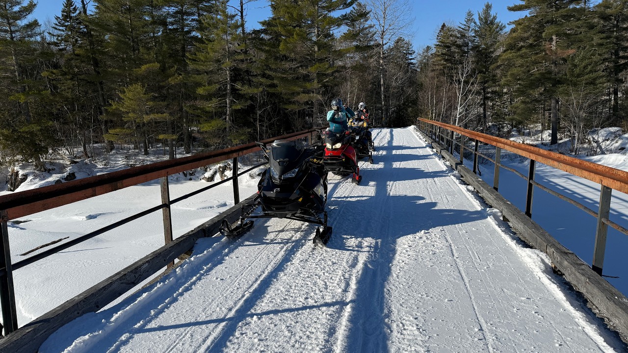 Maine 2026 snowmobiling day 1 to shin pond