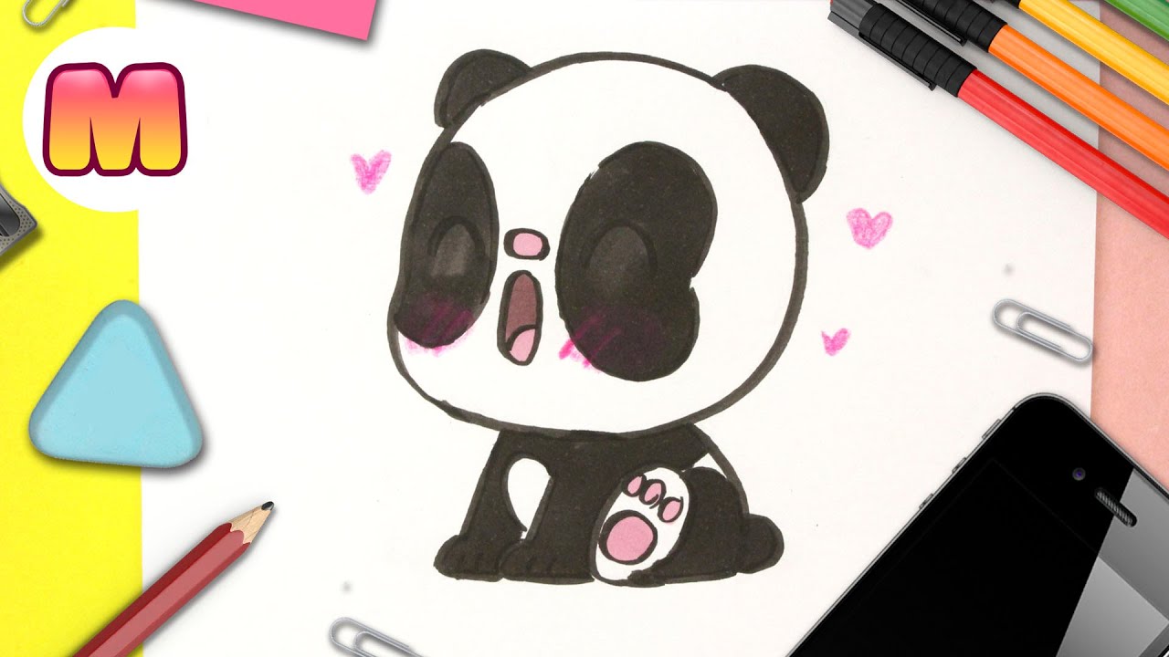 COMO DIBUJAR UN PANDA KAWAII 💖 Dibujos fáciles kawaii 💖Aprende a dibujar animales con Jape