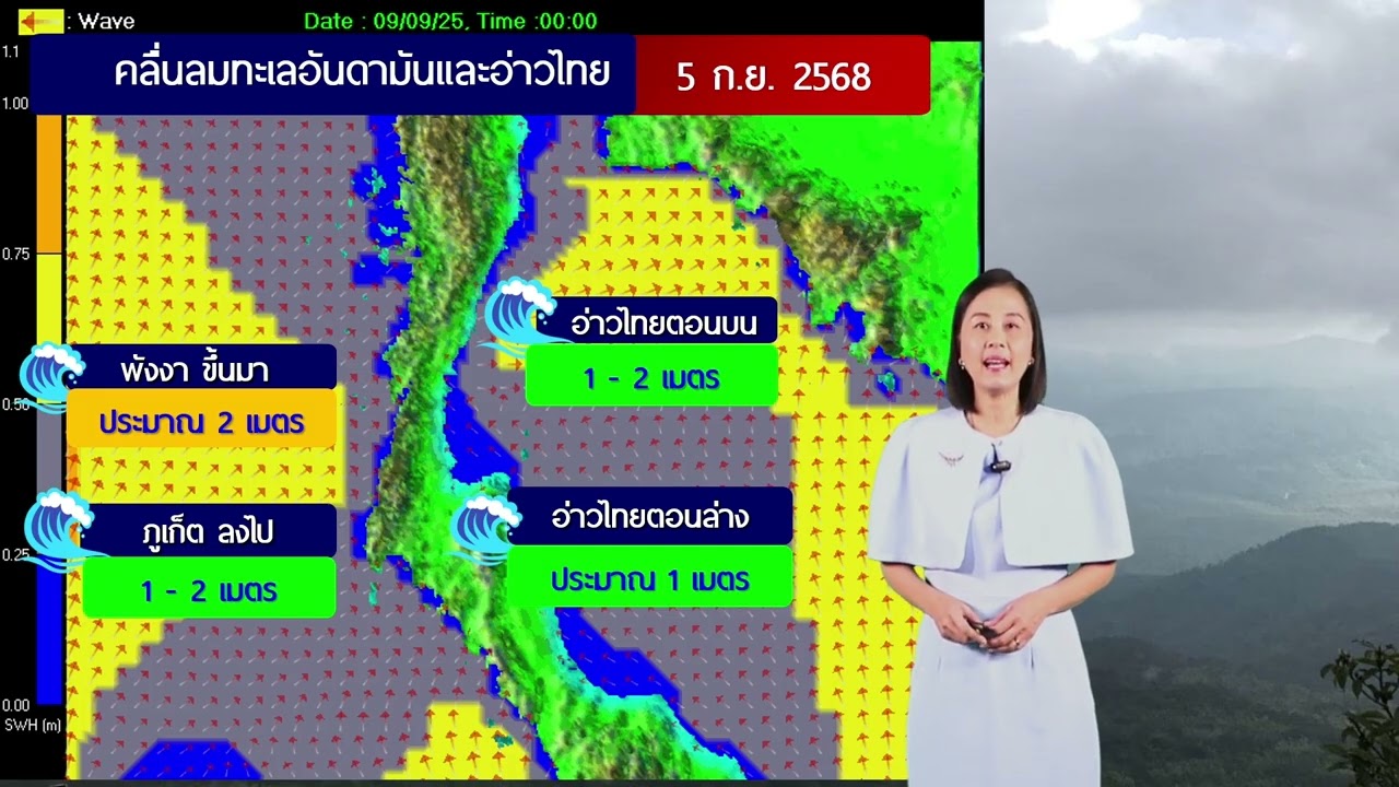 พยากรณ์อากาศประจำวันที่ 5 กันยายน 2568
