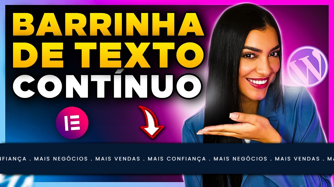 Como Fazer Carrossel de Texto Contínuo no Elementor WordPress [Barrinha de Texto Contínuo]