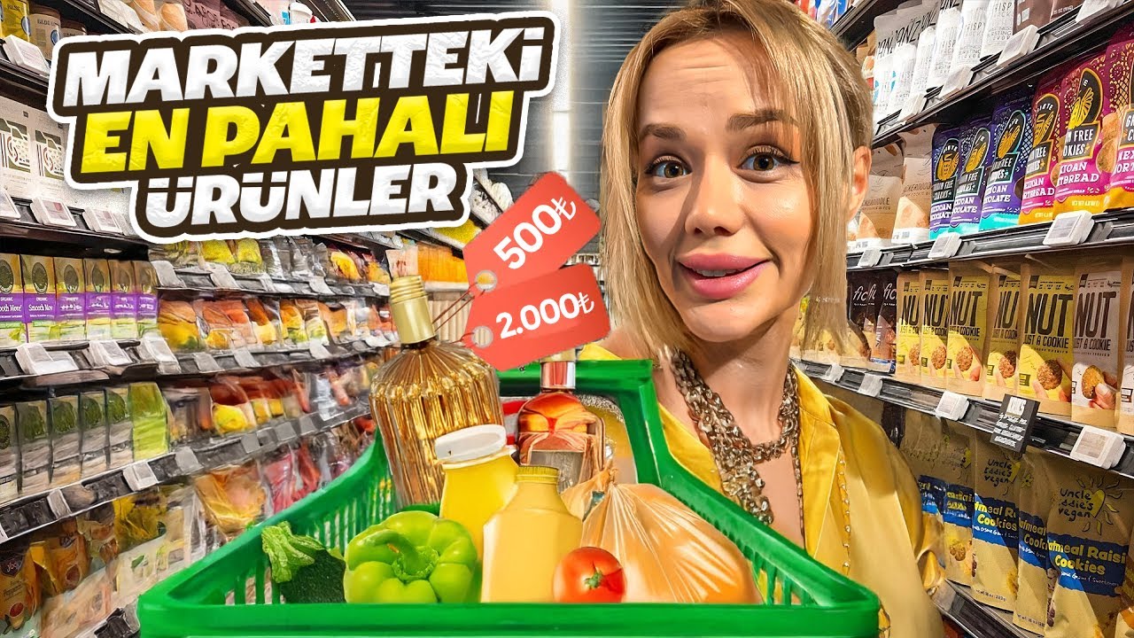 MARKETTEKİ EN PAHALI ÜRÜNLERLE BESLENDİM ?! | Gamze Karta