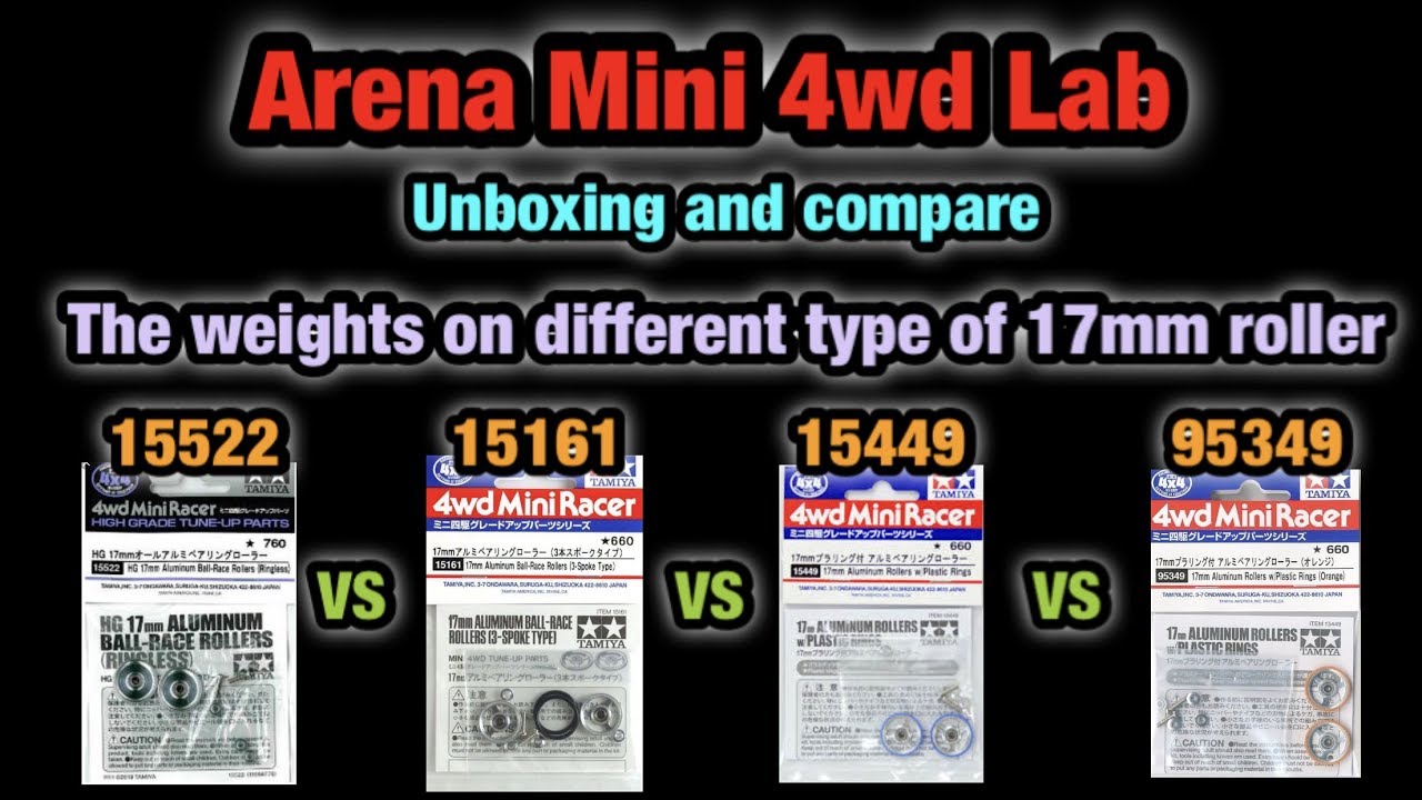ARENA MINI 4WD CLUB the different weight and function between 17mm rollers