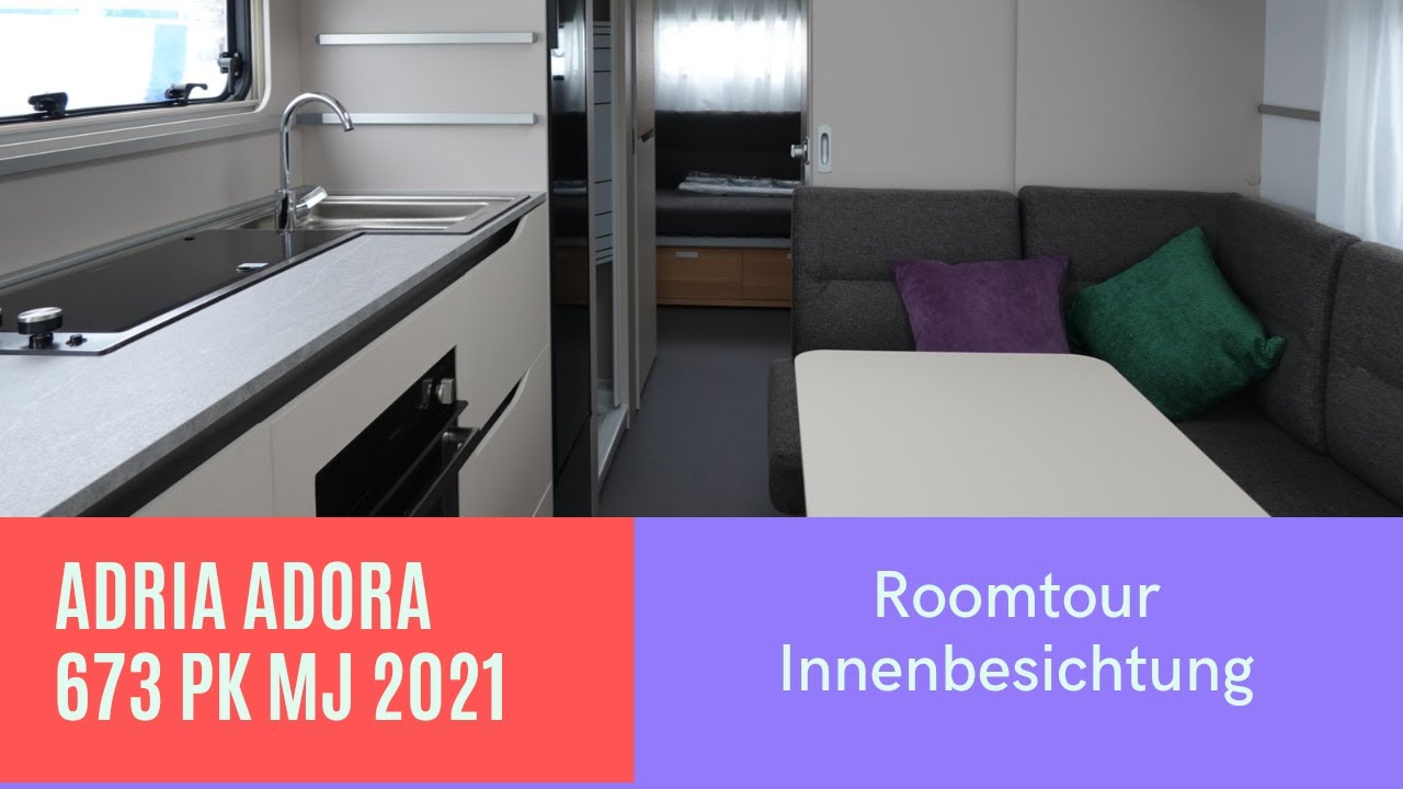 Adria Adora 673PK MJ21 room tour Tandemachser Familienwohnwagen 2 Türen Kinder/Jugendzimmer