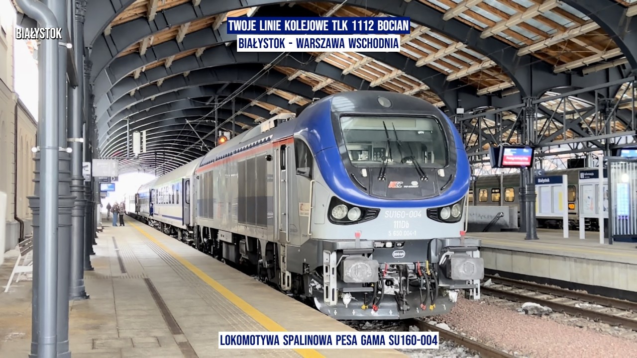 Twoje Linie Kolejowe TLK 1112 BOCIAN Białystok - Warszawa Wschodnia Polska z okna pociągu