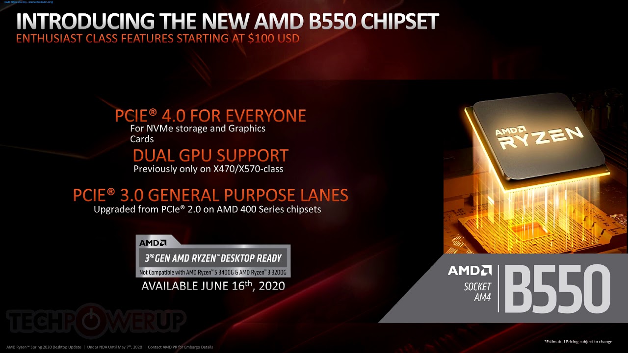 AMD B550 Chipset Detailed, It's Ready for Zen 3, Older AM4 Motherboards not Compatible