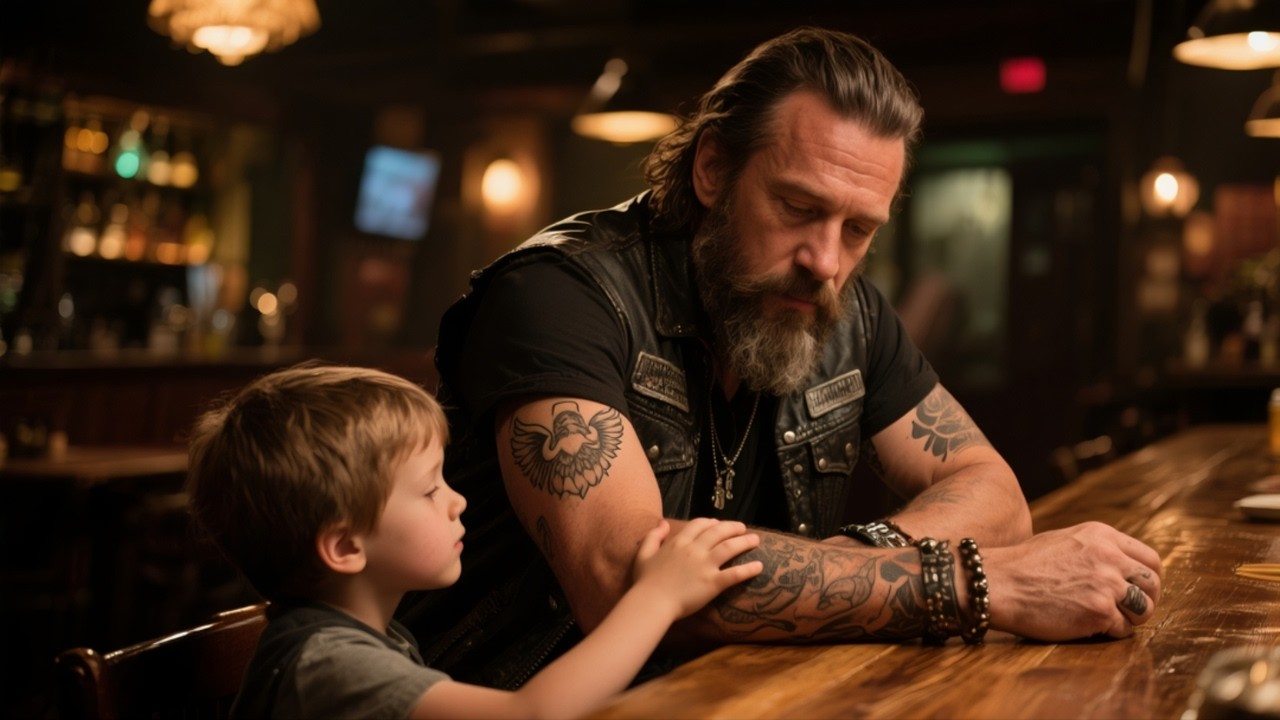 The Boy Asked About the Angel Tattoo on His Arm — The Biker’s Answer Left the Entire Crowd Silent