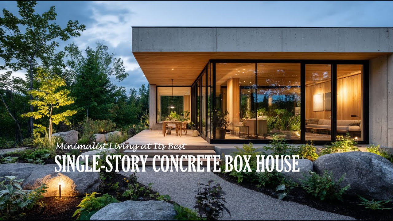 Minimalist Living at Its Best: Single-Story Concrete Box House with a Tranquil Courtyard Retreat