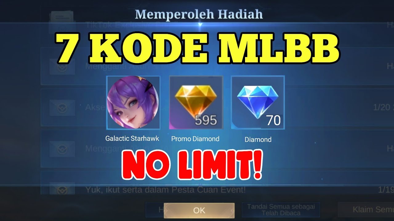 DIAMOND GRATIS! 7 KODE REDEEM ML TERBARU - KODE REDEEM MOBILE LEGENDS - KODE REDEEM ML MARET 2026