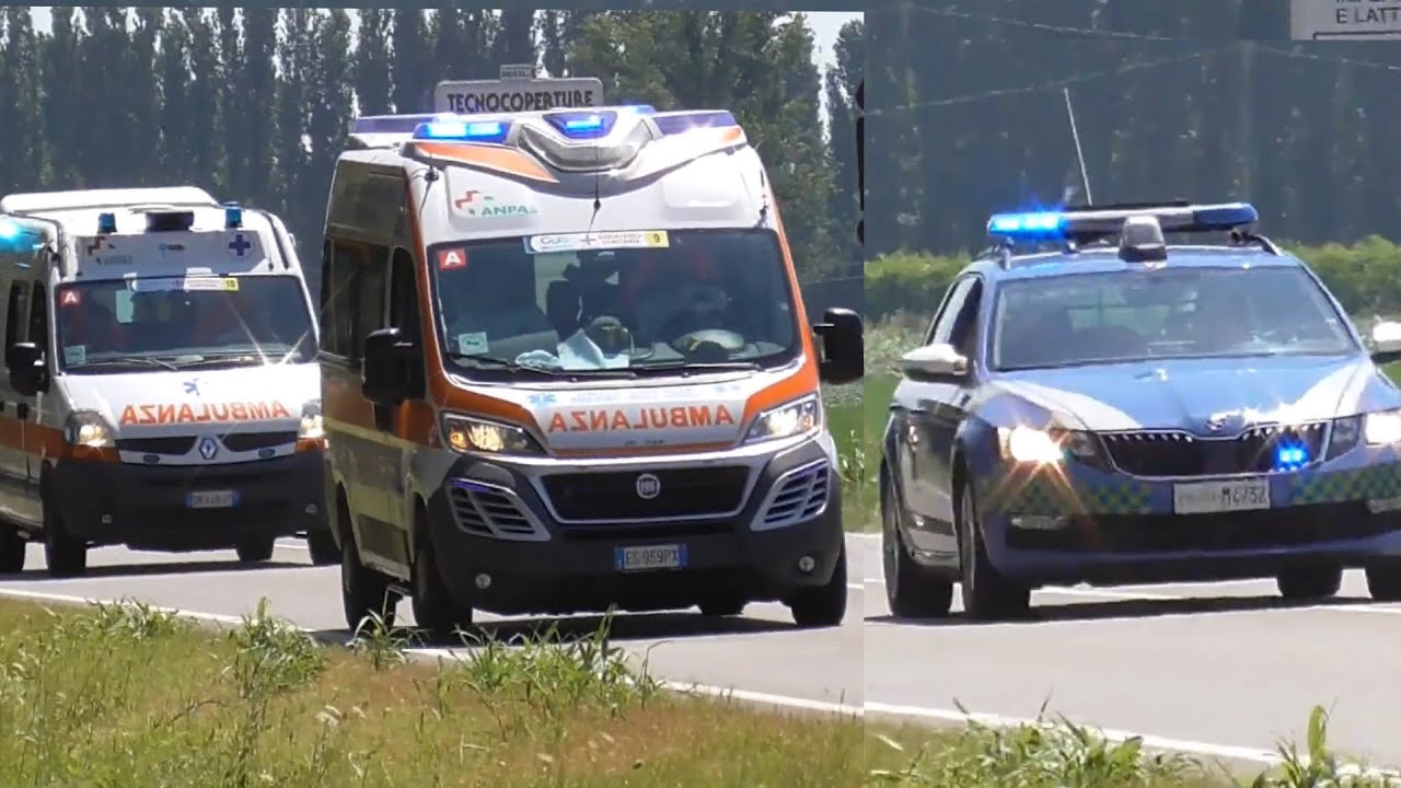 POLIZIA E AMBULANZE IN SCORTA AL GIRO D'ITALIA DONNE 2022 DURANTE LA 5a TAPPA