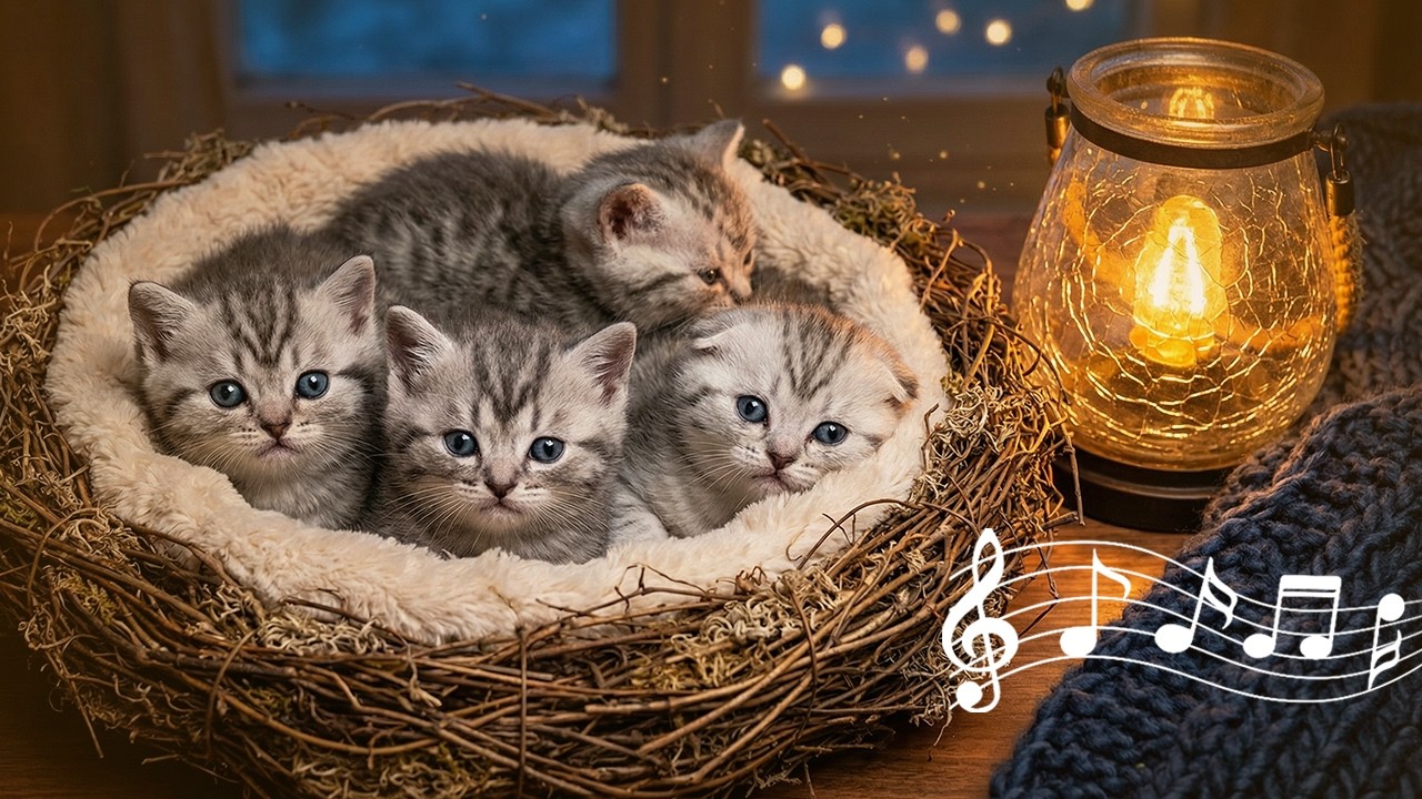 Relaxing Piano Cat Music For Anxious Kittens & Owners 😺🎹💤 Cozy Sleep Lullaby Night