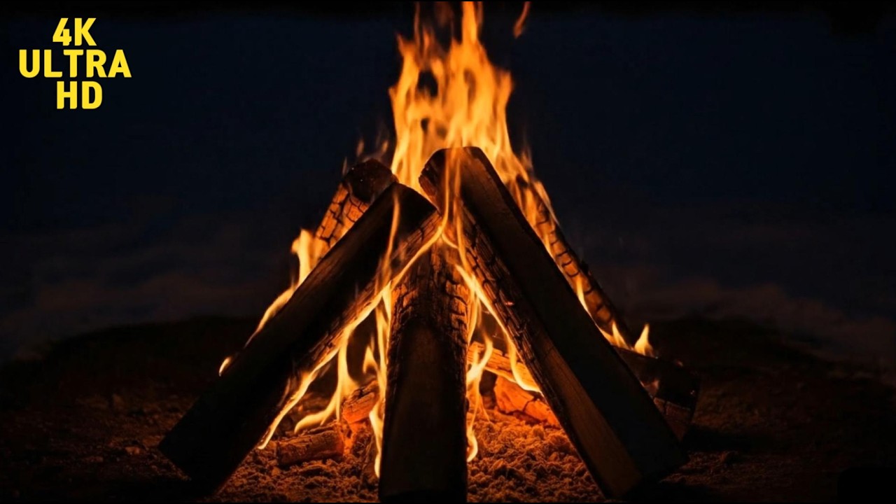 조용한 겨울 캠프파이어 ❄️🔥| 깊은 휴식 | 음악 없음 /  Quiet Winter Campfire  | Deep Relaxation | No Music