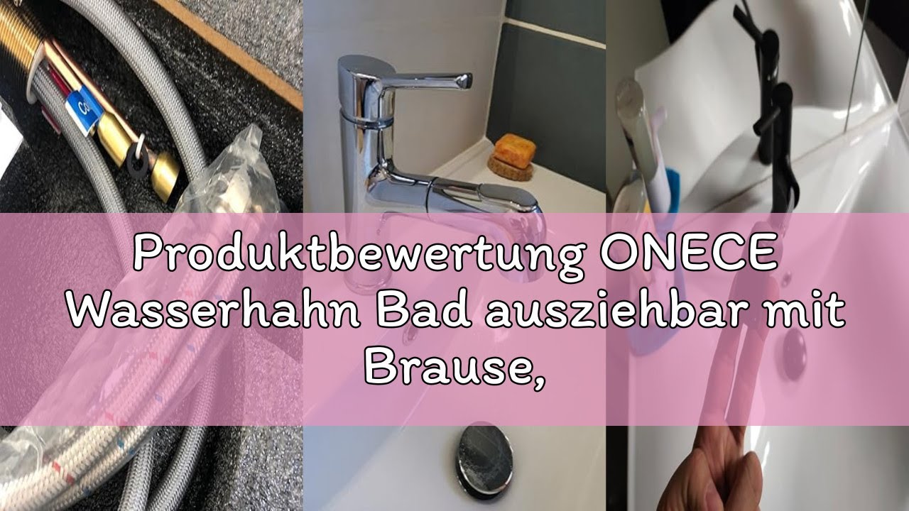 Produktbewertung ONECE Wasserhahn Bad ausziehbar mit Brause, Waschtischarmatur mit 2 Strahlarten, Mi
