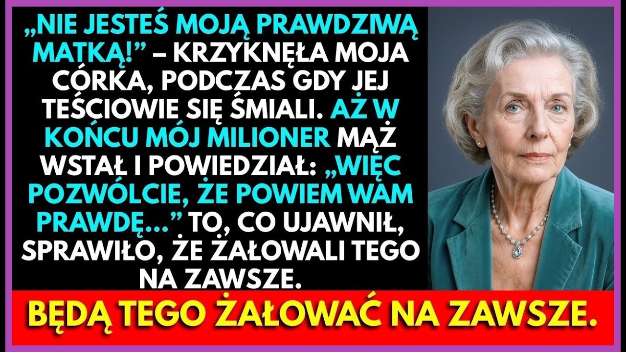 „Nie Jesteś Moją Prawdziwą Matką!” Krzyknęła Moja Córka, Gdy Teściowie Się Śmiali, Aż Mąż Milioner…