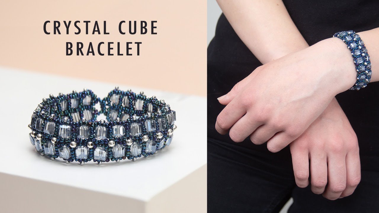 How to make a Crystal Cube Beaded Bracelet - Beginners Jewellery Making Tutorial