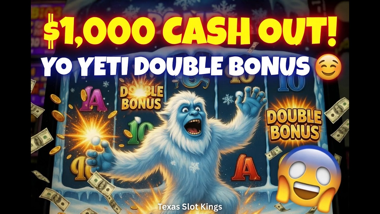 $10… DOUBLE BONUS hits and BOOM—$1000 CASH OUT! 😱❄️ Yo Yeti went full beast mode! 