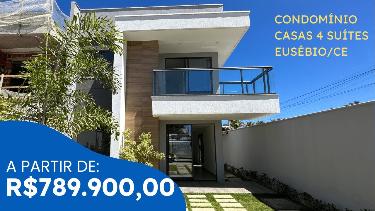 VILLA SOLIS - CASAS NOVAS A 1 MIN DO COLÉGIO ÁGAPE EUSÉBIO! 4 SUÍTES, 3 VAGAS, A PARTIR DE R$789.900