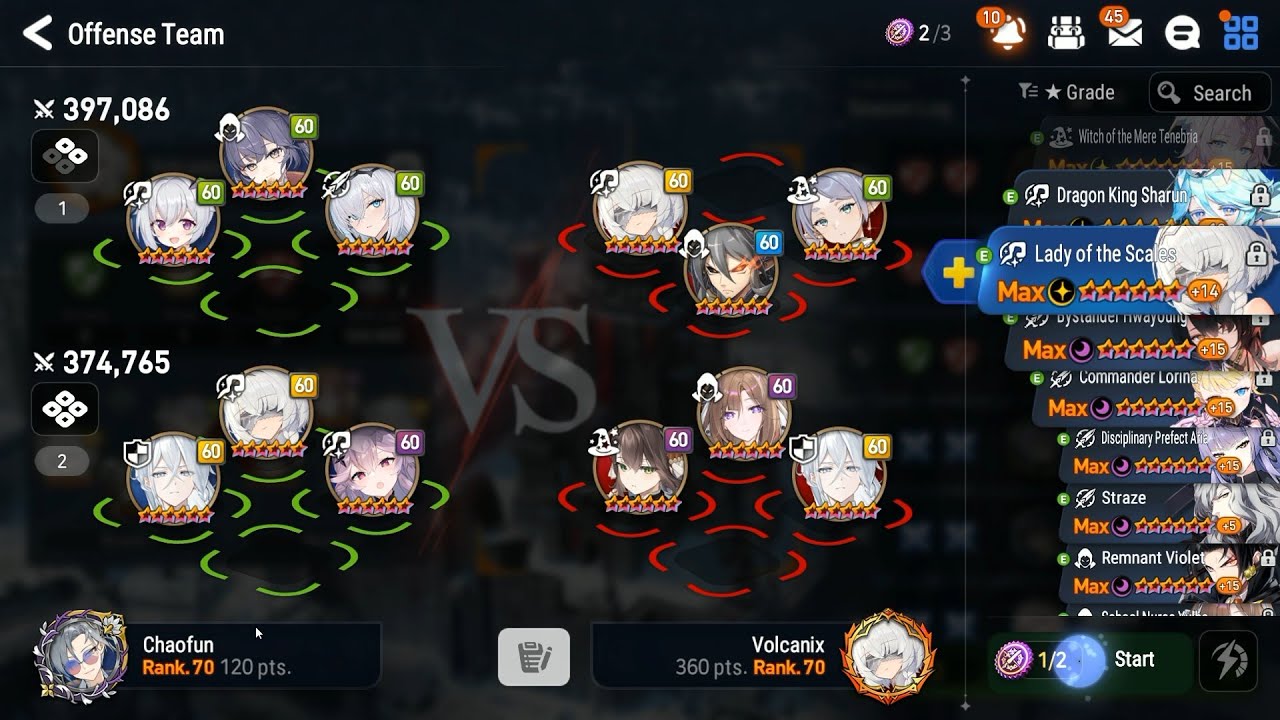 Epic Seven - Guild War - Exotic vs Morry (Volcanix) - Vortex Stronghold