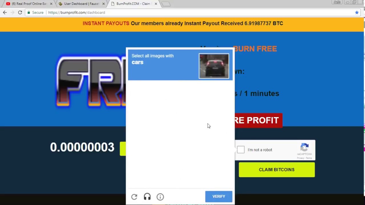 gana 3 000 satoshis cada minuto con burnprofit pago directo e instant&aacute;neo a faucethub