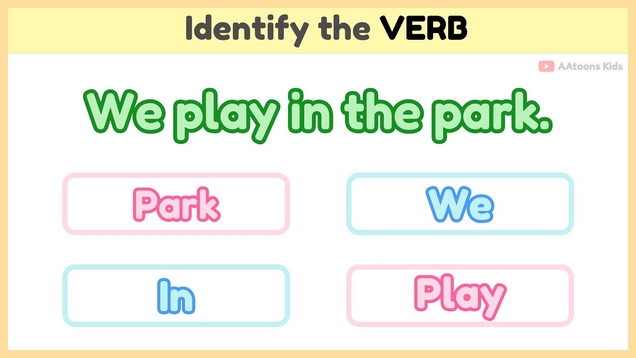 Identify the Verb | Verb Quiz for Kids | English Grammar Quiz