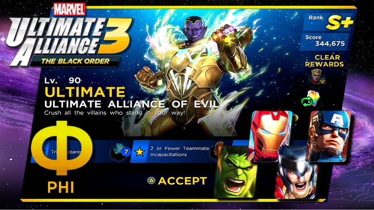Marvel Ultimate Alliance 3 [NS] - Avengers Vs Alliance of Evil / Infinity Trial Phi / 3 Stars / S+