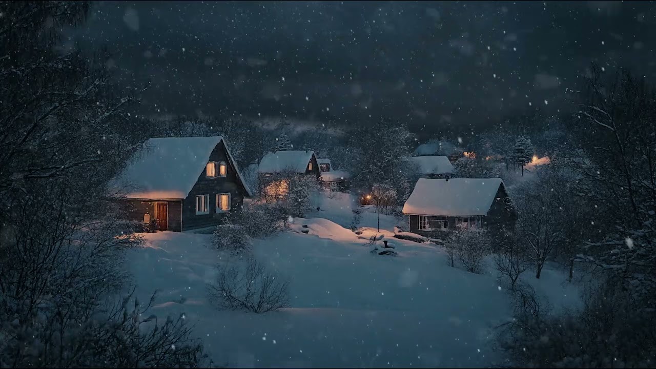 Immerse yourself in the sound of cold wind and falling snow, bringing an unusual peace
