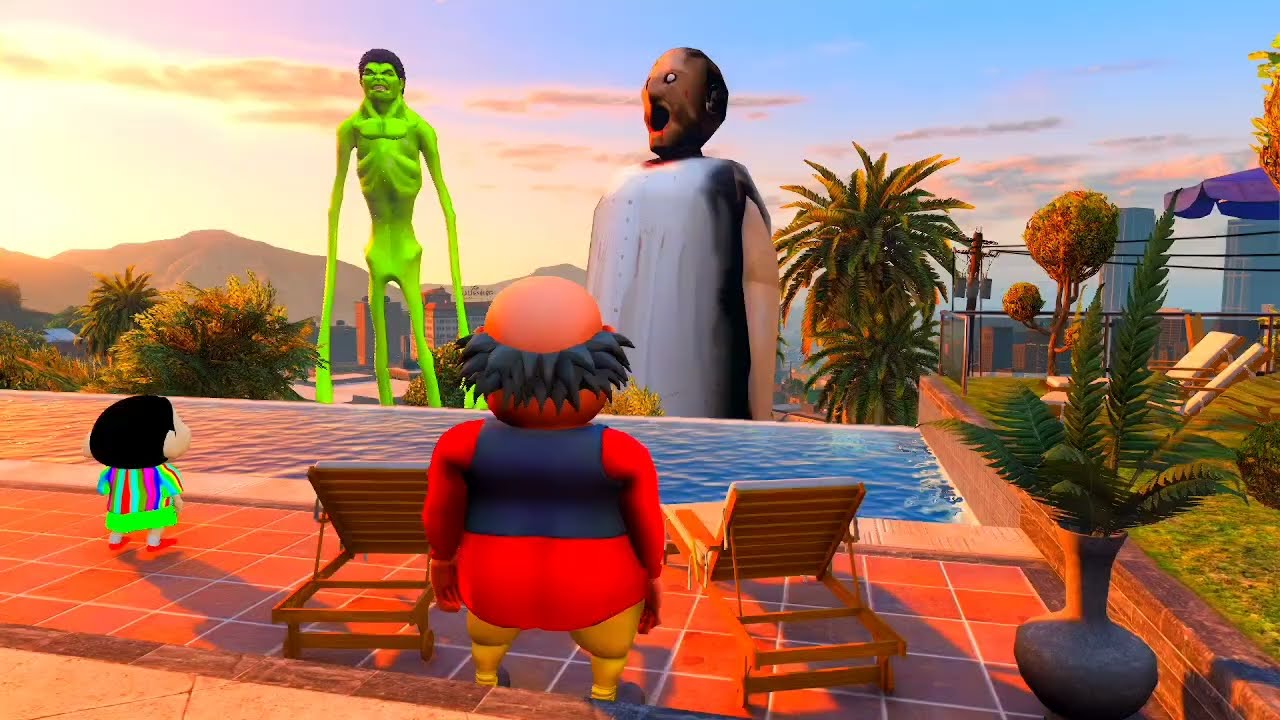 motu Patlu and granny colourful Hulk colourful shinchan phinchan hide and seek gameplay GTA 5
