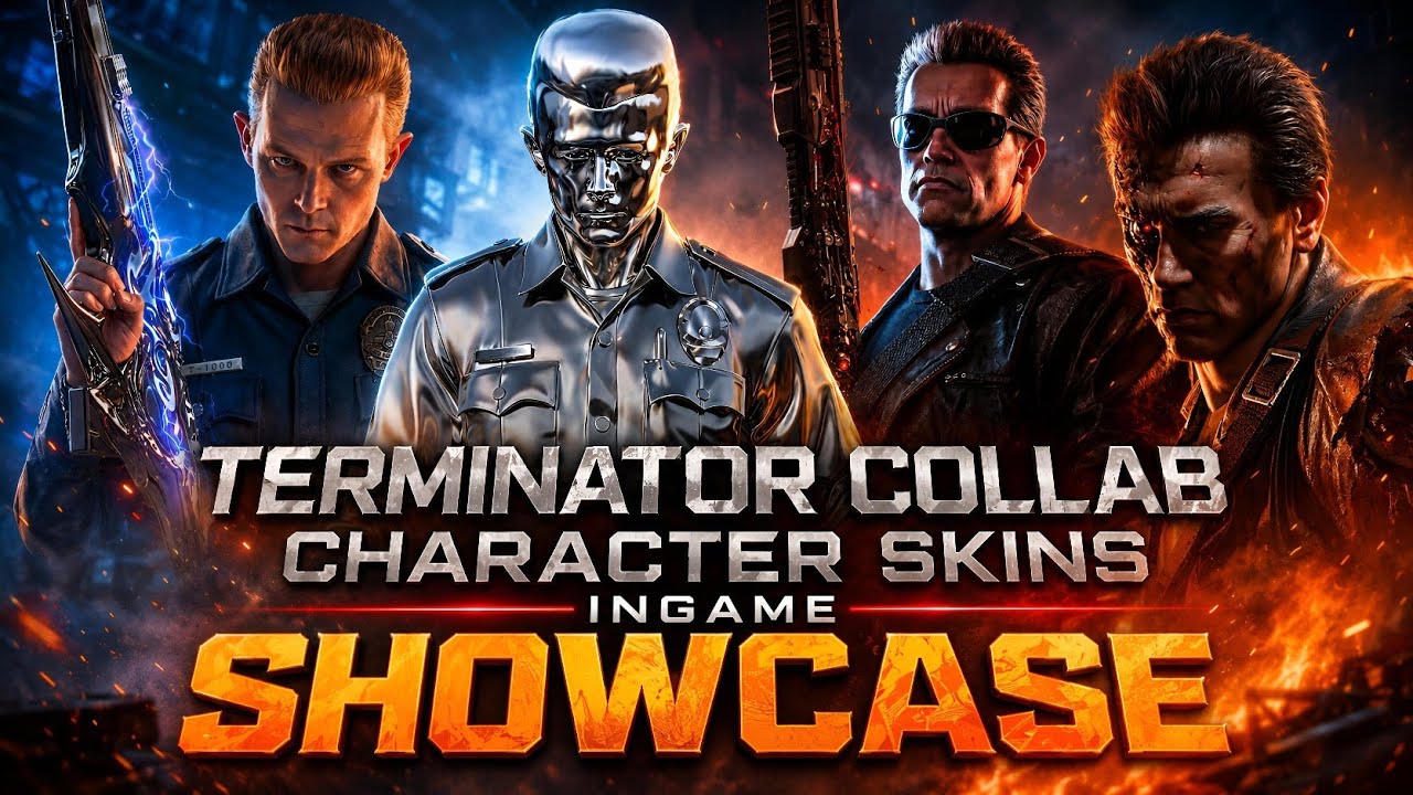 *New * 'Terminator Collab T-800 & T-1000 character skin ingame and Main lobby Showcase