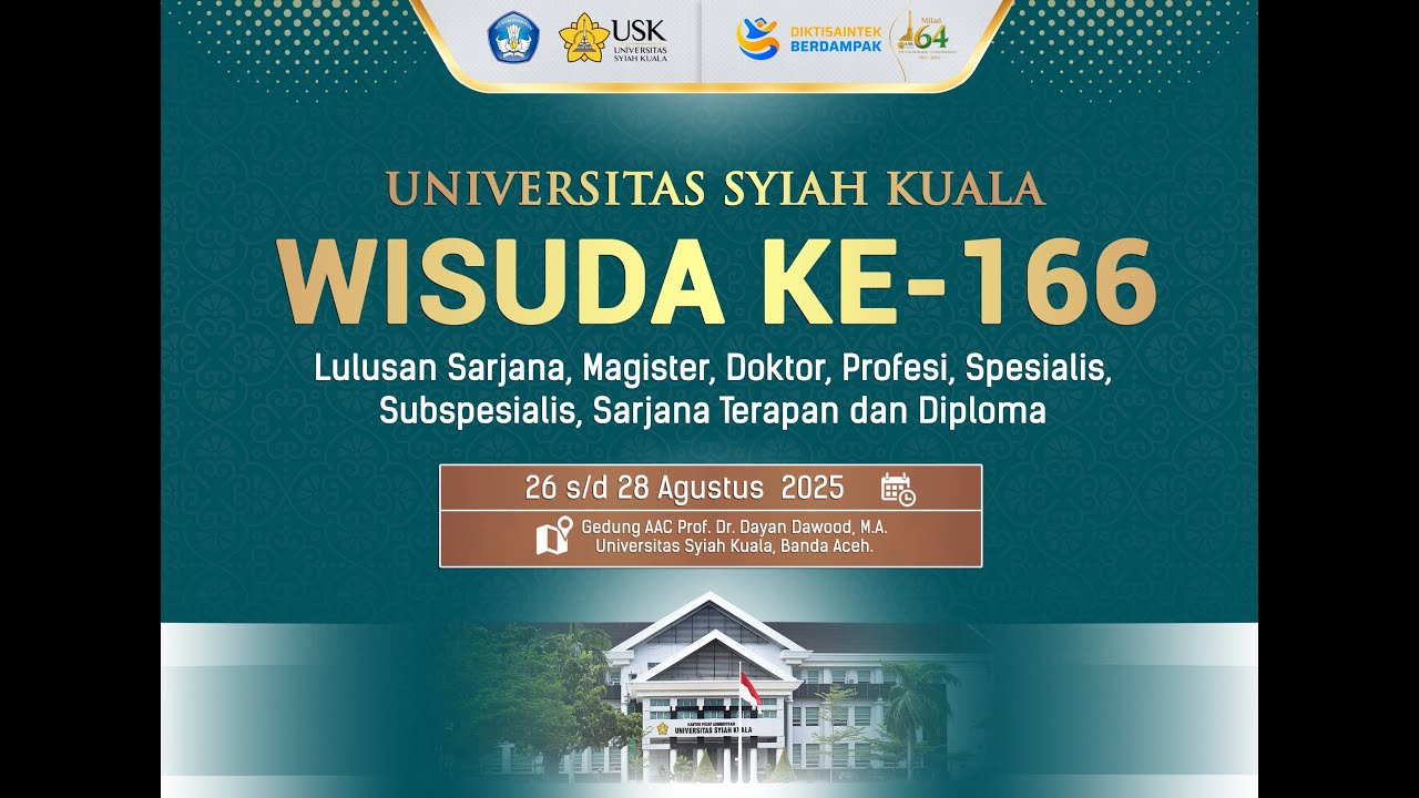 Wisuda Ke-166 Universitas Syiah Kuala Tanggal 26 Agustus 2025