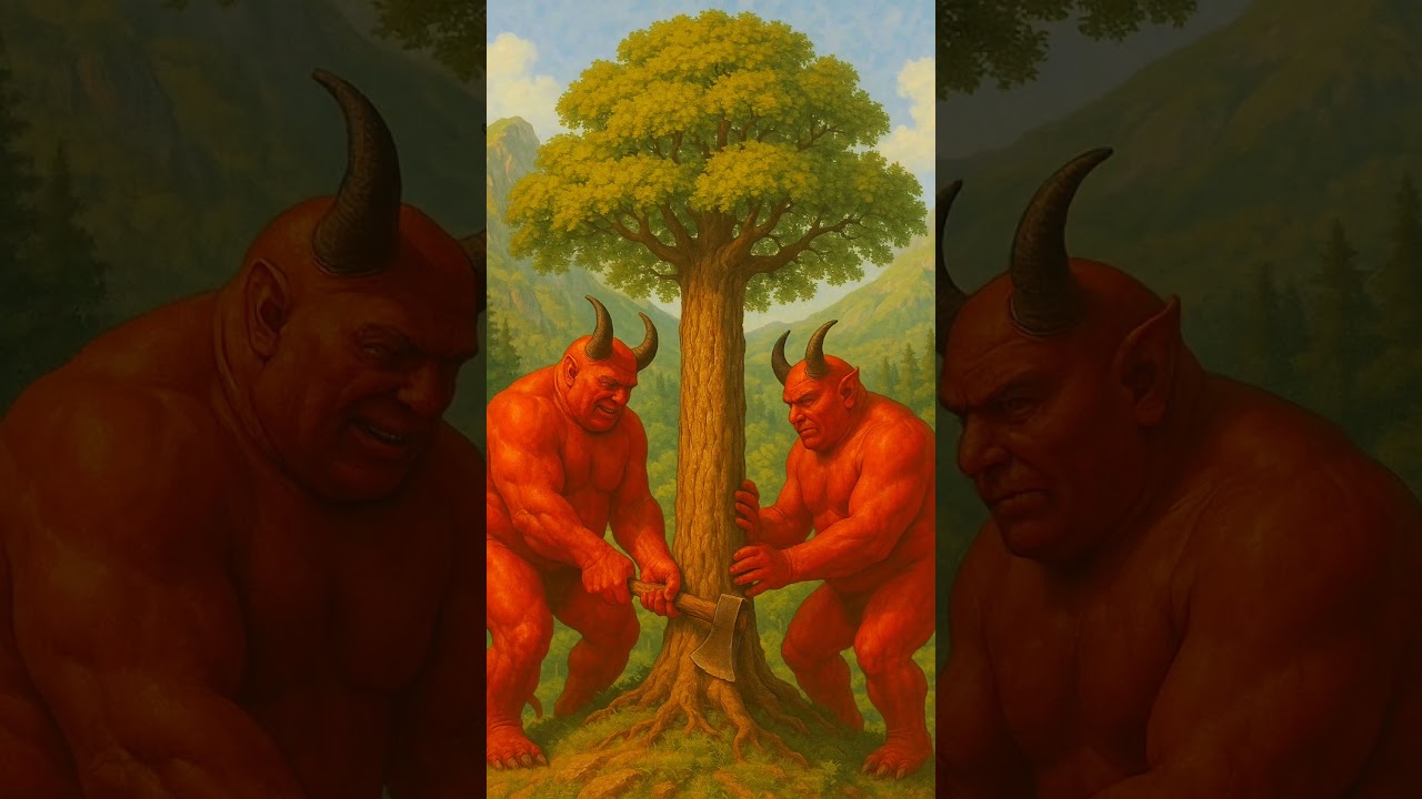 &ldquo;Giant Devils Cutting Sacred Tree on Mountain 🌳🔥 | Fantasy Shock Scene&rdquo;#viral