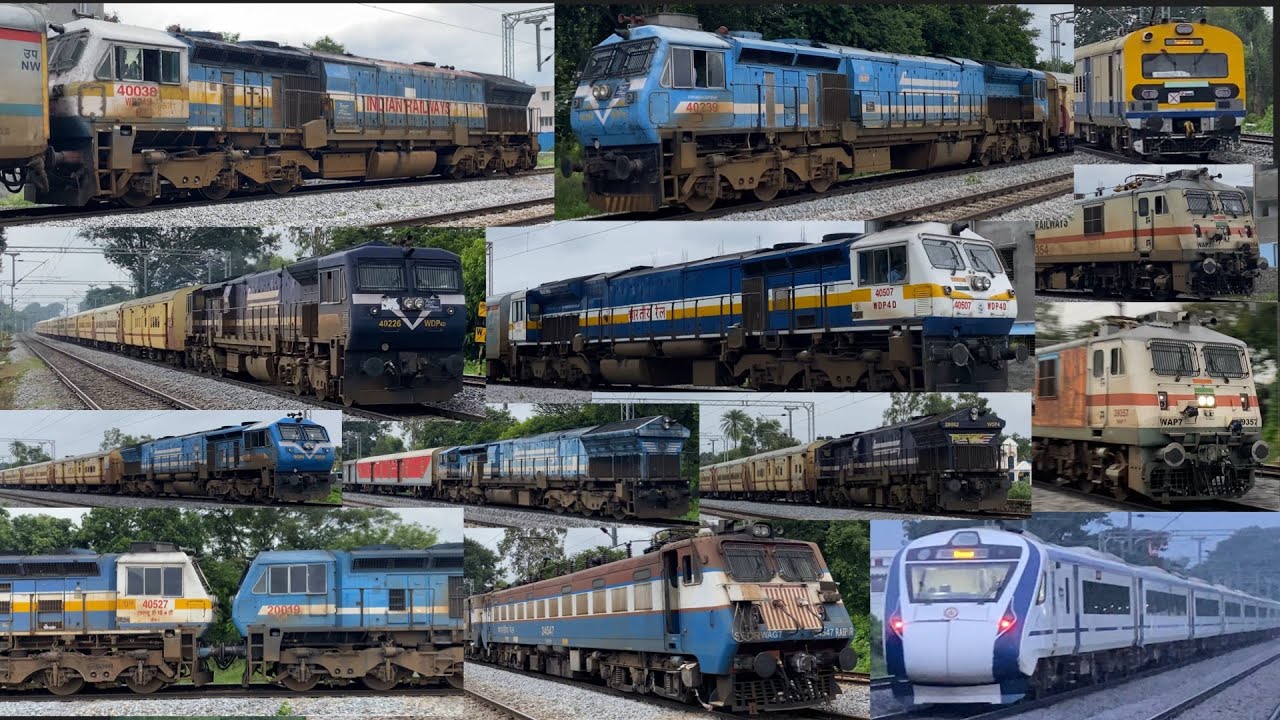 HIGH SPEED TRAINS on Bangalore - Hubballi Line ELECTRIC & DIESEL 100+kmph early morning 37 in1 PART5